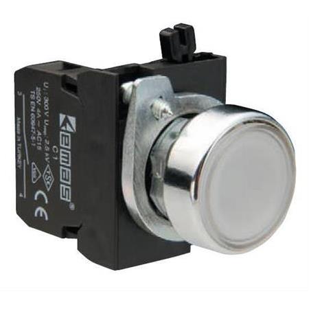 Emas Beyaz Metal Gövdeli Butonlar CM102DB