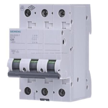 Siemens W Otomat C Tipi 3x20 Amper Otamatik Sigorta 5SL6320-7 (4 ADET)