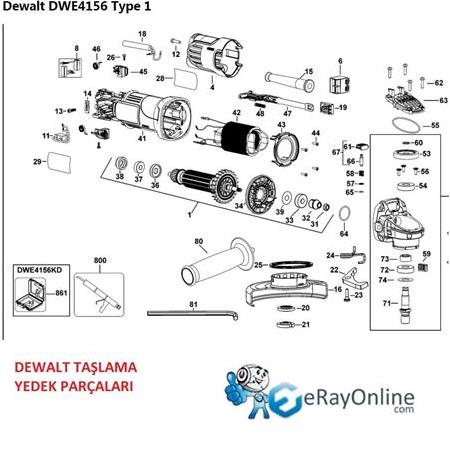 Dewalt DWE4156 Açılım Şeması Teknik Resim