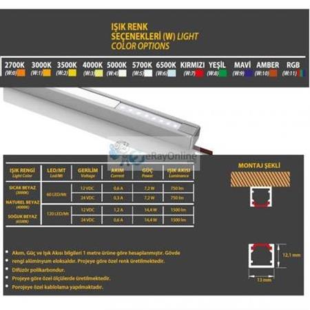 Canto Serisi Yüzeye Montaj Dimmerli Lineer Led