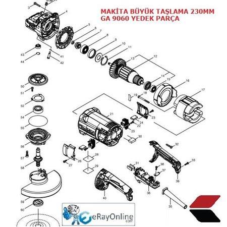 Makita Ga 9060 Yedek Parça Açılım Şeması