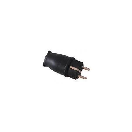 Siyah Kauçuk 1x16 Amper Düz Fiş