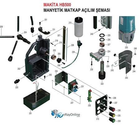 Makita HB500 Yedek Parça Teknik Resim